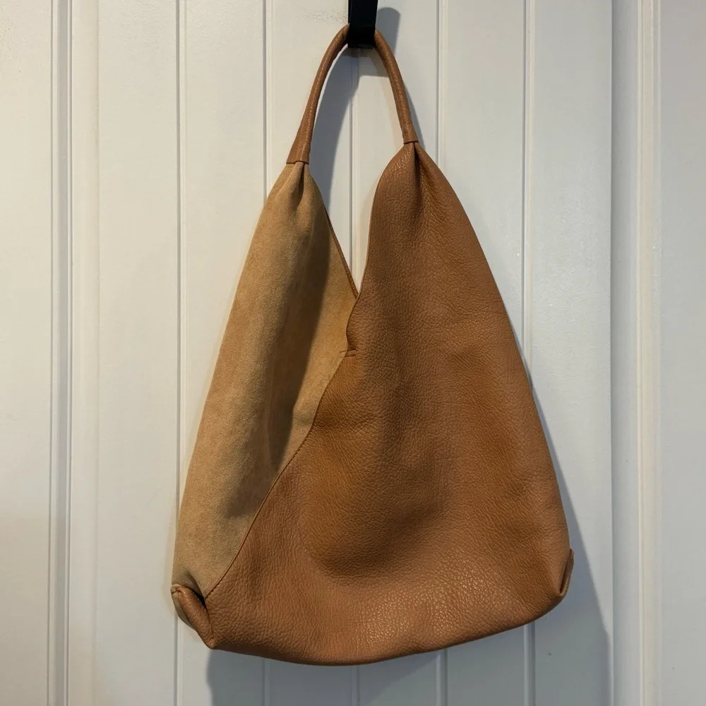 Shiraleah Two-Tone Leather Tote Bag